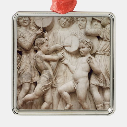 Muziekengelen, reliëf van de Cantoria Metalen Ornament (Voorkant)