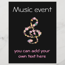 muziekevenement floral clef flyer
