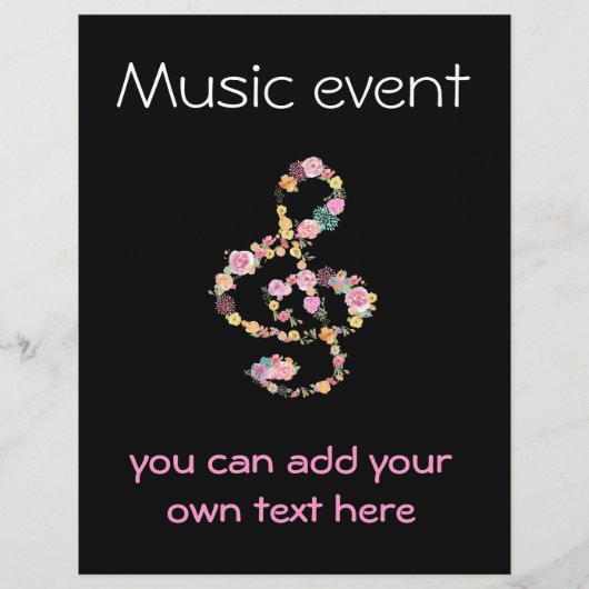 muziekevenement floral clef flyer (Voorkant)