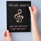 muziekevenement floral clef flyer (Hand)