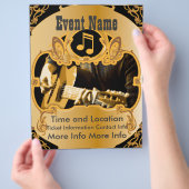 Muziekevenement Vintage Gold Flyer (Hand)
