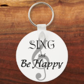 Muziekexpressie "SING and Be Happy" Sleutelhanger (Voorkant)