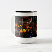 Muziekfantasie Tweekleurige Koffiemok (Voorkant links)