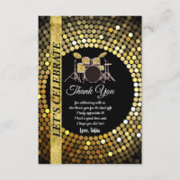 muziekfeest, drum set volwassene, bedankt kaart