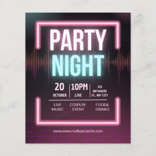 Muziekfeest Uitnodiging, Feestelijke Nacht Flyer