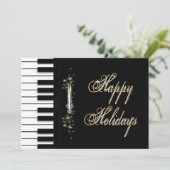 Muziekfeestelijke uitnodigingen - Piano - Musical (Staand voorkant)