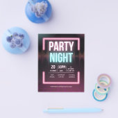 Muziekfeestuitnodiging, Feestavondflyer Flyer (Enkel)