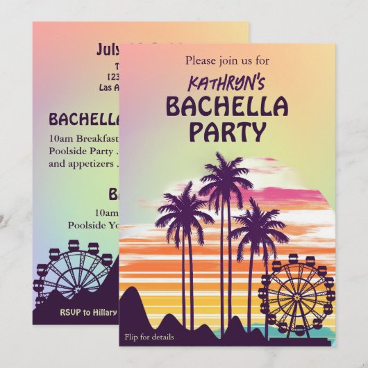 Muziekfestival Bachelorette Weekend Itinerary Kaart (Voorkant / Achterkant)