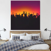 Muziekfestival concert publiek silhouet mensen han canvas afdruk (Insitu (Slaapkamer))