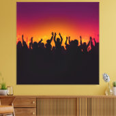 Muziekfestival concert publiek silhouet mensen han canvas afdruk (Insitu (Woonkamer))