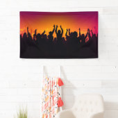 Muziekfestival concert publiek silhouet mensen han spandoek (Insitu)