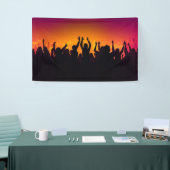 Muziekfestival concert publiek silhouet mensen han spandoek (Beurs)