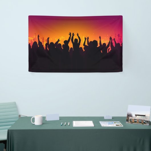 Muziekfestival concert publiek silhouet mensen han spandoek (Beurs)