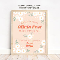 Muziekfestival Daisy Flower Welcome Sign