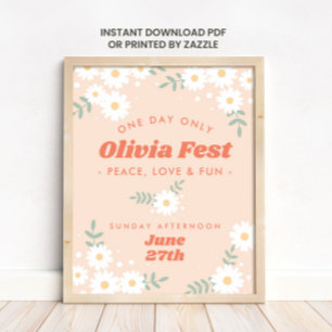 Muziekfestival Daisy Flower Welcome Sign Poster