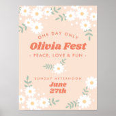 Muziekfestival Daisy Flower Welcome Sign Poster (Voorkant)