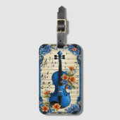 Muziekfestival in Blauw, Viool, Bagagelabel (Voorkant (verticaal))