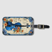 Muziekfestival in Blauw, Viool, Bagagelabel (Voorkant (horizontaal))