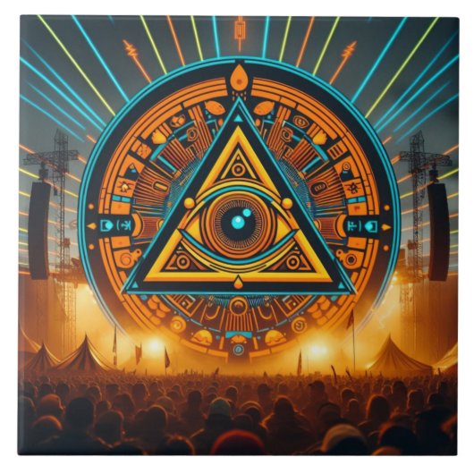 Muziekfestival Keramische Tegel Tegeltje (Voorkant)