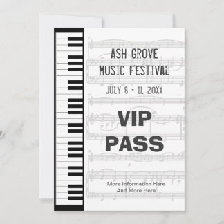 Muziekfestival Pass Piano Keyboard Theme Sjabloon