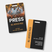 Muziekfestival Pers All Access Pas Evenement ID Badge (Voor- en achterkant)