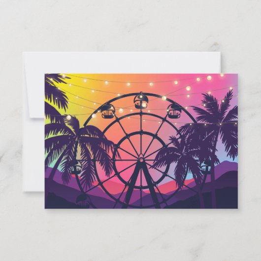 Muziekfestival | reuzenrad palmen zoet 16 bedankkaart (Achterkant)