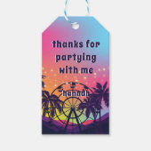 Muziekfestival | reuzenrad palmen zoet 16 gunst cadeaulabel (Voorkant)