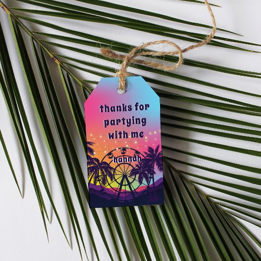 Muziekfestival | reuzenrad palmen zoet 16 gunst cadeaulabel