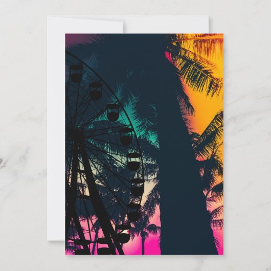 Muziekfestival | reuzenrad palmen zoet 16 kaart (Achterkant)