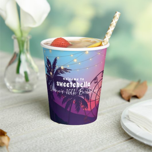 Muziekfestival | reuzenrad palmen zoet 16 papieren bekers (Insitu)