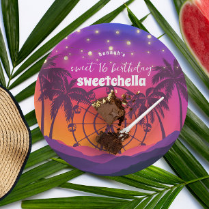 Muziekfestival   reuzenrad palmen zoet 16 papieren bordje