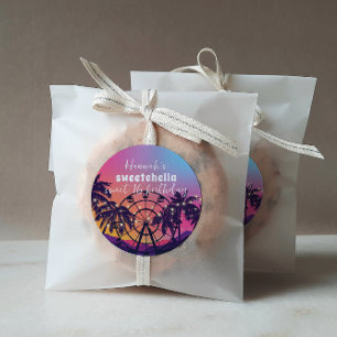 Muziekfestival   reuzenrad palmen zoet 16 ronde sticker