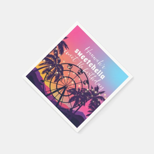 Muziekfestival | reuzenrad palmen zoet 16 servet (Hoek)