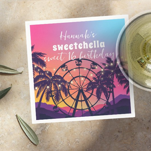 Muziekfestival | reuzenrad palmen zoet 16 servet