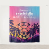 Muziekfestival | reuzenrad palmen zoet 16 wandkleed (Voorkant)