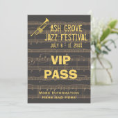 Muziekfestival speelt Golden Trumpet op chocolade Kaart (Staand voorkant)