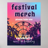 Muziekfestival | Sweet 16 Festival Merch teken Poster (Voorkant)