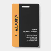 Muziekfestival VIP All Access Pas Evenement ID Badge (Achterkant)