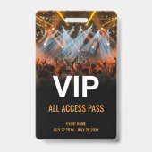Muziekfestival VIP All Access Pas Evenement ID Badge (Voorzijde)