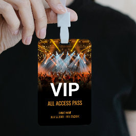 Muziekfestival VIP All Access Pas Evenement ID Badge