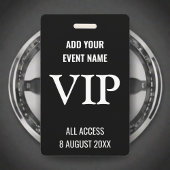Muziekfestival VIP Backstage Pass Zwart & Wit Badge