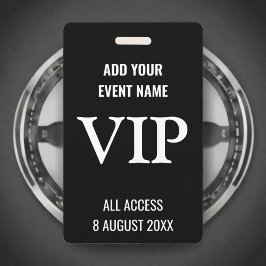 Muziekfestival VIP Backstage Pass Zwart & Wit Badge