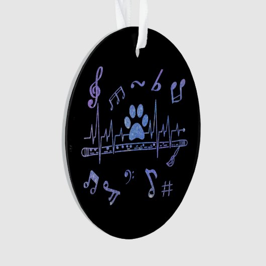 Muziekflet met schilderafdrukken ornament (voorkant)