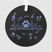 Muziekflet met schilderafdrukken ornament (achterkant)