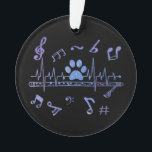 Muziekflet met schilderafdrukken ornament<br><div class="desc">Dit ontwerp is voorzien van een muziekafdruk en muzieknotities met een poolafdruk. Het is een perfect geschenk voor muziekliefhebbers,  flutspeler en kat of hondenliefhebber.</div>