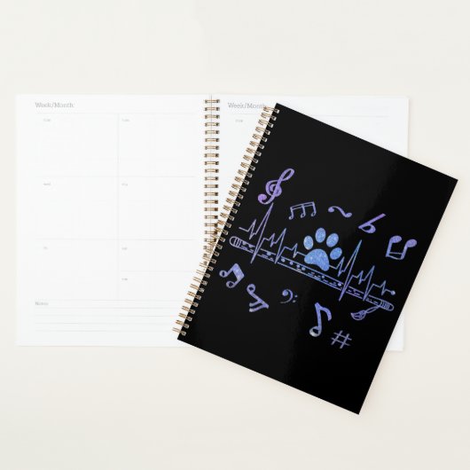 Muziekflet met schilderafdrukken planner (Display)