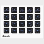 Muziekflet met schilderafdrukken vierkante sticker (Vel)