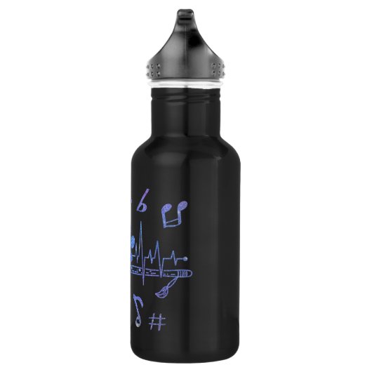 Muziekflet met schilderafdrukken waterfles (Rechts)