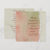 muziekflorale achtergrond met bruiloft vers kaart (Voorkant / Achterkant)