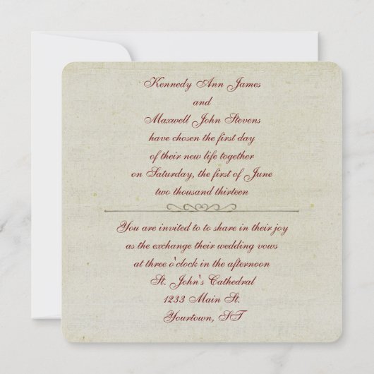 muziekflorale achtergrond met bruiloft vers kaart (Achterkant)